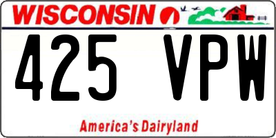 WI license plate 425VPW