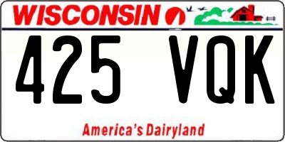 WI license plate 425VQK