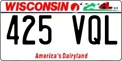 WI license plate 425VQL