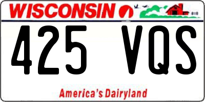 WI license plate 425VQS
