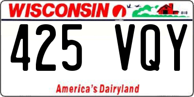 WI license plate 425VQY