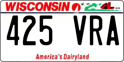 WI license plate 425VRA