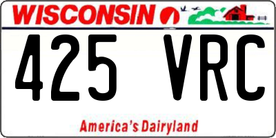 WI license plate 425VRC