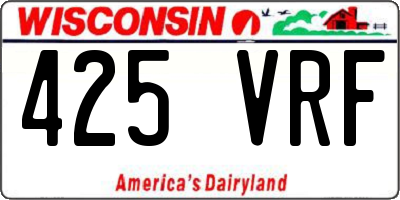 WI license plate 425VRF