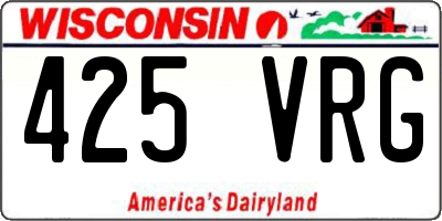 WI license plate 425VRG