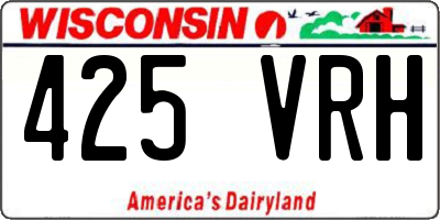WI license plate 425VRH