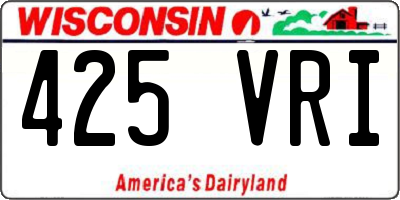 WI license plate 425VRI