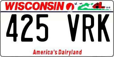 WI license plate 425VRK