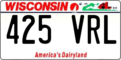 WI license plate 425VRL
