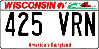 WI license plate 425VRN
