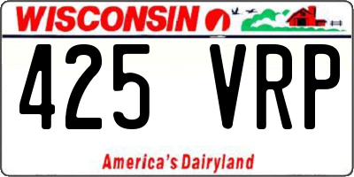 WI license plate 425VRP