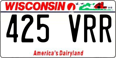 WI license plate 425VRR