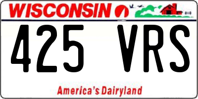 WI license plate 425VRS