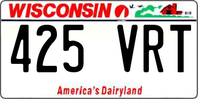 WI license plate 425VRT