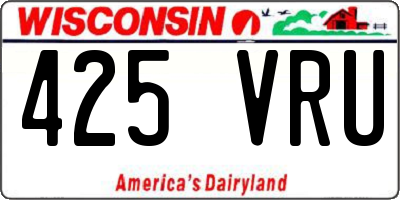 WI license plate 425VRU