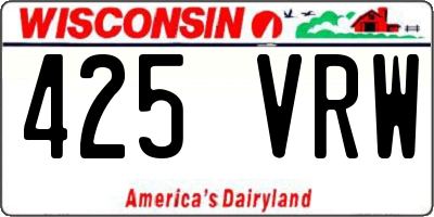 WI license plate 425VRW