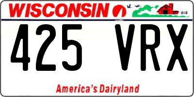 WI license plate 425VRX