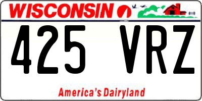WI license plate 425VRZ