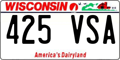 WI license plate 425VSA