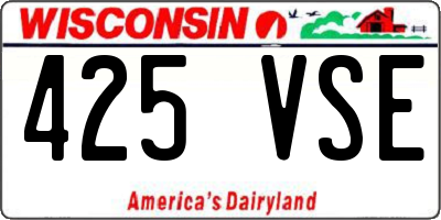 WI license plate 425VSE