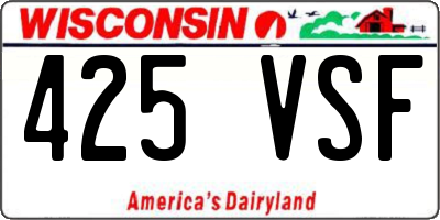WI license plate 425VSF