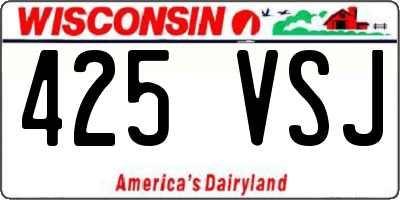 WI license plate 425VSJ