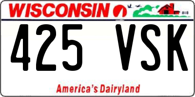 WI license plate 425VSK