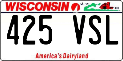 WI license plate 425VSL