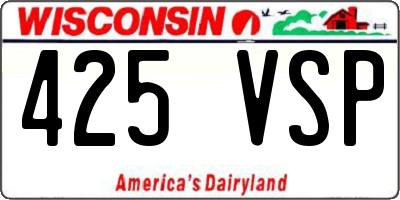 WI license plate 425VSP