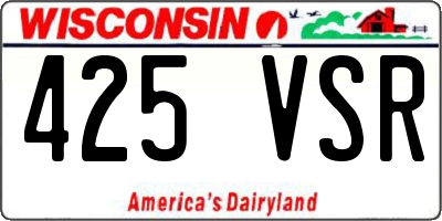 WI license plate 425VSR