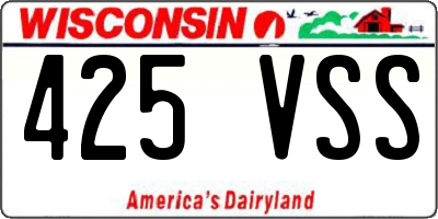WI license plate 425VSS