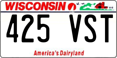 WI license plate 425VST