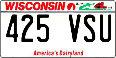 WI license plate 425VSU