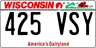 WI license plate 425VSY