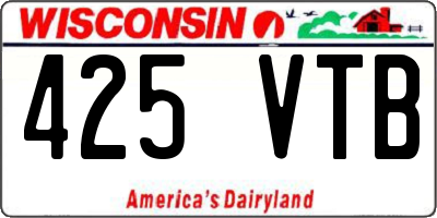 WI license plate 425VTB