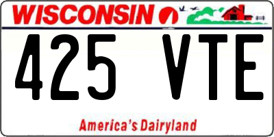 WI license plate 425VTE