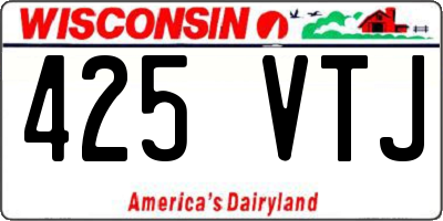 WI license plate 425VTJ
