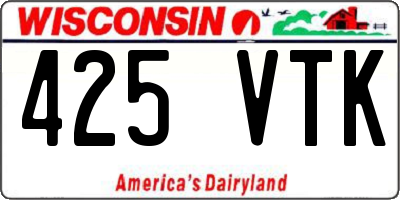 WI license plate 425VTK