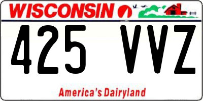 WI license plate 425VVZ