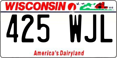 WI license plate 425WJL