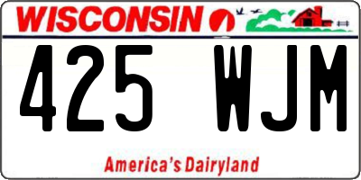 WI license plate 425WJM