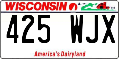 WI license plate 425WJX