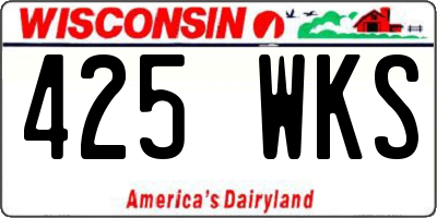 WI license plate 425WKS