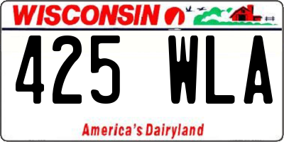 WI license plate 425WLA