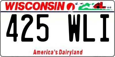 WI license plate 425WLI