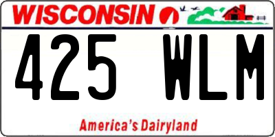 WI license plate 425WLM