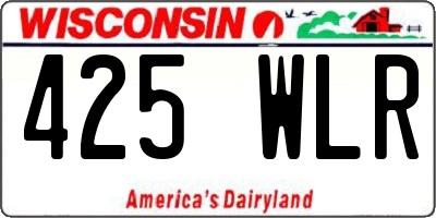 WI license plate 425WLR