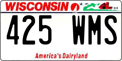 WI license plate 425WMS