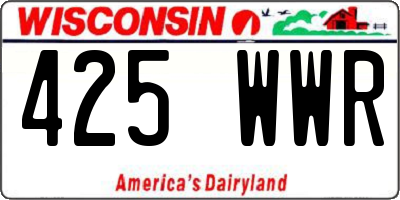 WI license plate 425WWR
