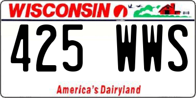 WI license plate 425WWS